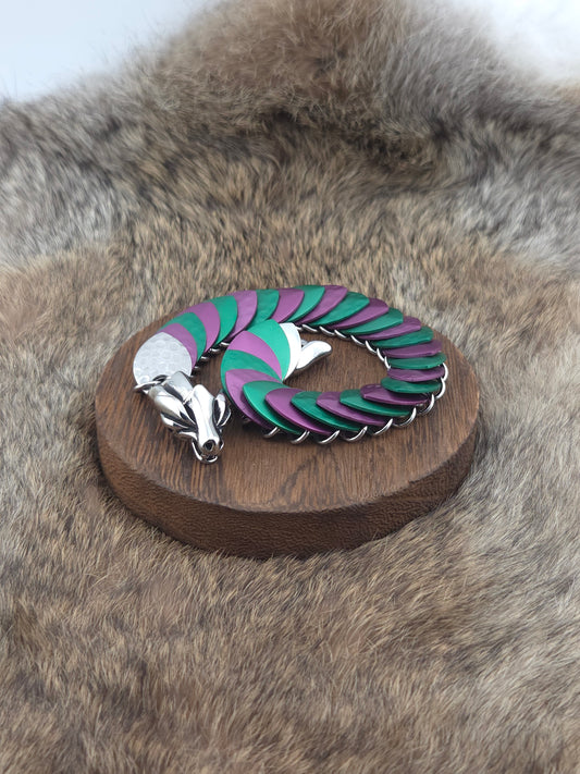Dragon Scale Bracelet - Scottish Thistle - Aluminum Scales