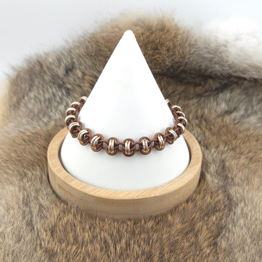 Barrel Weave Chainmail Bracelet - Rose Gold, Matte Bronze - Premium Anodized Aluminum
