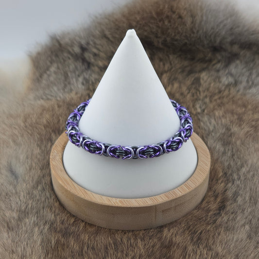 Byzantine Chainmail Bracelet - Gray, Lavender, Lilac - Premium Anodized Aluminum