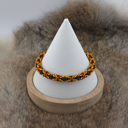 Byzantine Chainmail Bracelet - Matte Black, Orange, Gold - Premium Anodized Aluminum