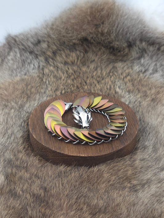 Dragon Scale Bracelet - Bronze, Pink, Yellow - Unique 0008