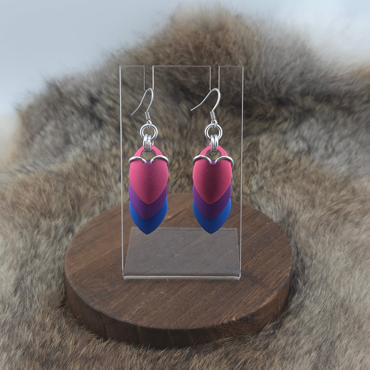 Earrings - Bisexual Pride - Premium Anodized Aluminum (Hooks)
