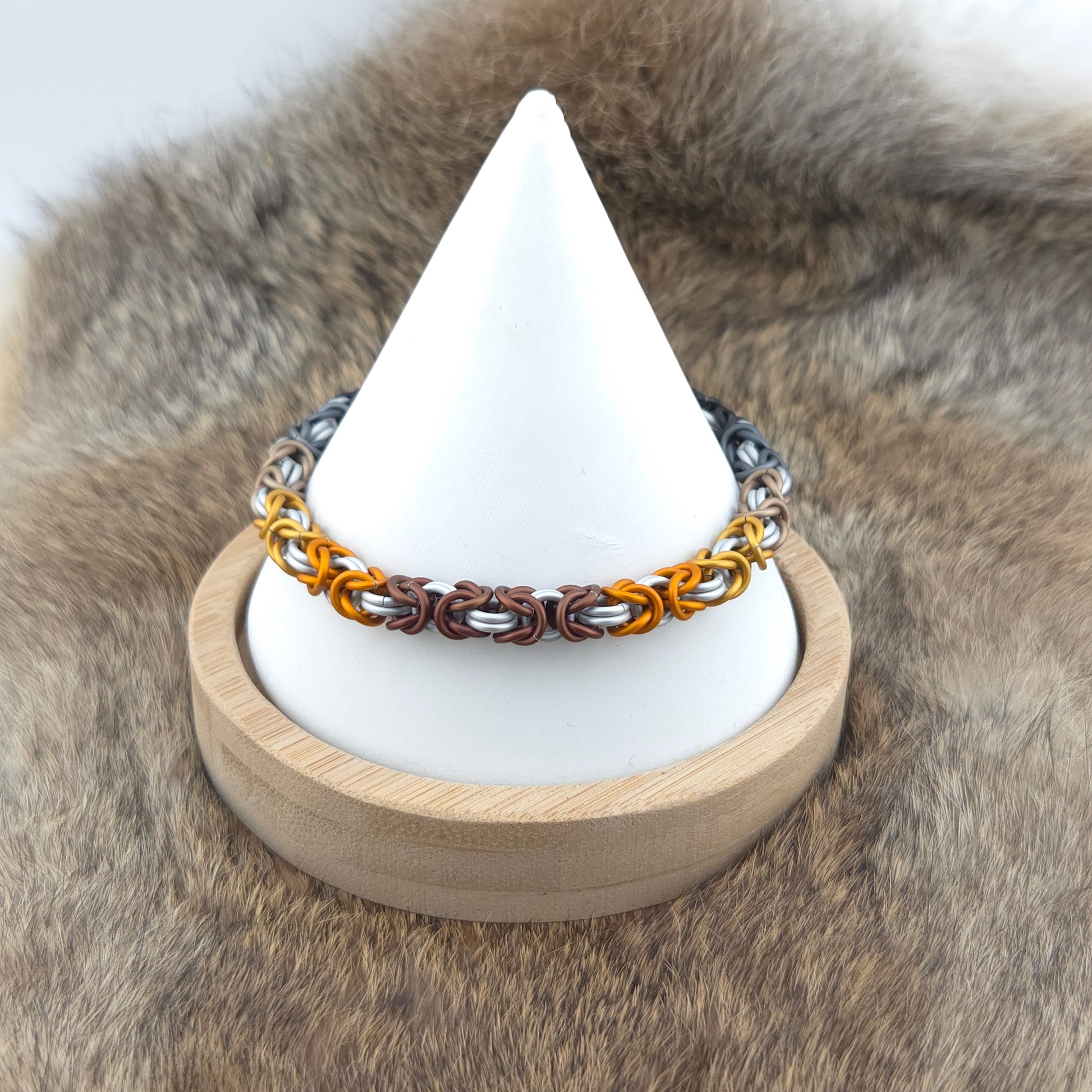 Byzantine Chainmail Bracelet - Bear Pride - Premium Anodized Aluminum