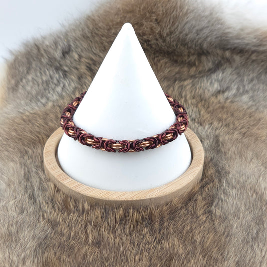 Byzantine Chainmail Bracelet - Burgundy, Copper - Premium Anodized Aluminum
