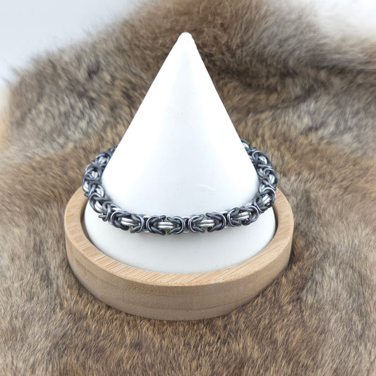 Byzantine Chainmail Bracelet - Matte Frost, Matte Gray, Black Ice - Premium Anodized Aluminum