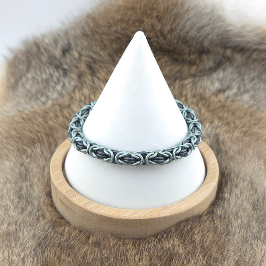 Byzantine Chainmail Bracelet - Matte Seafoam, Matte Gray - Premium Anodized Aluminum