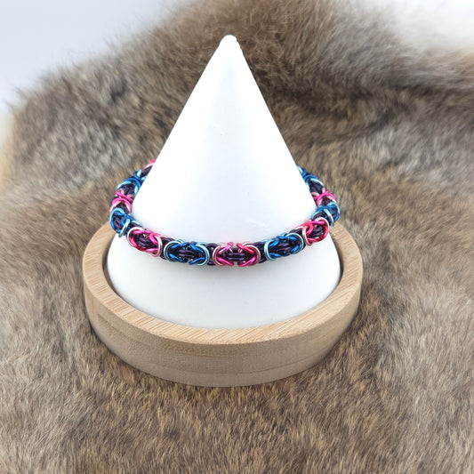 Byzantine Chainmail Bracelet - Omnisexual Pride - Premium Anodized Aluminum