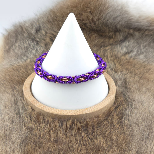 Byzantine Chainmail Bracelet - Purple, Copper - Premium Anodized Aluminum