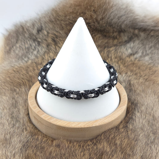 Byzantine Chainmail Bracelet - Silver, Matte Black - Premium Anodized Aluminum