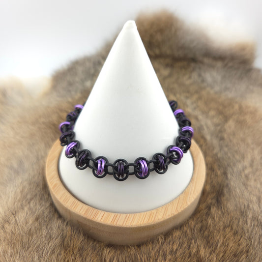 Barrel Weave chainmail bracelet, handwoven in premium anodized aluminum.